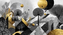 Abstracción Oro y Negro I thumbnail 2